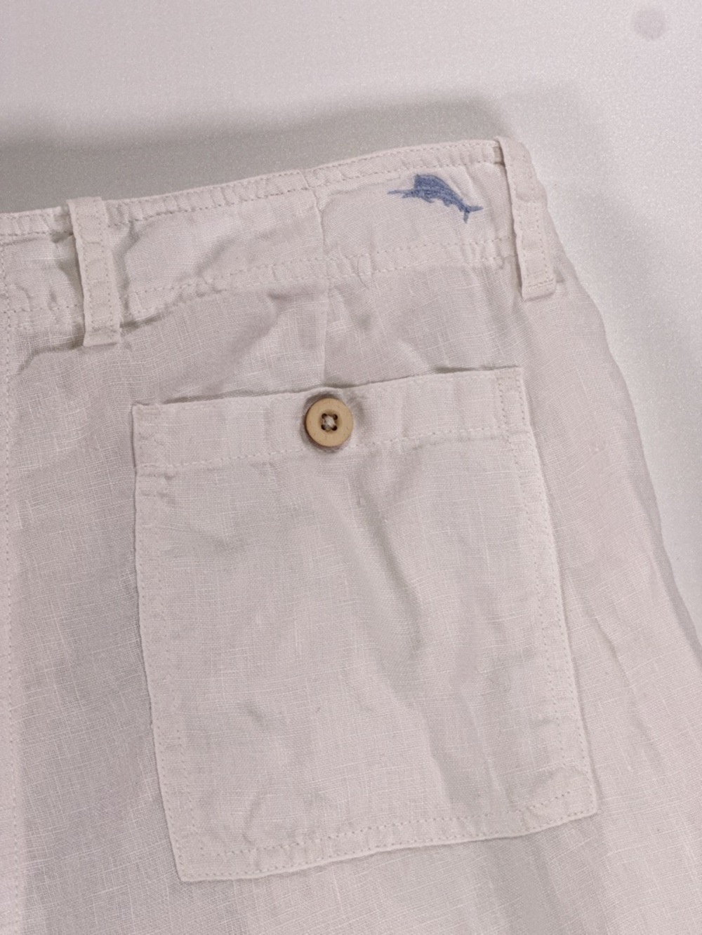 Tommy Bahama White 100% Linen Cropped Capri Pants Size 6 - Picture 7 of 15